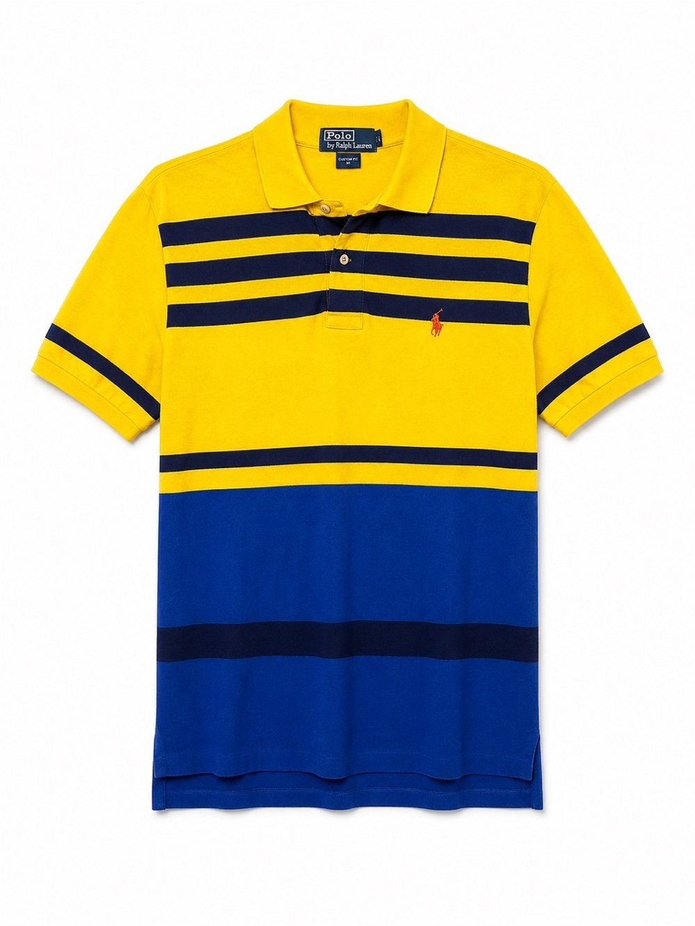 Vintage Polo Ralph Lauren Striped Mens Size Large Top Bright Cotton U of M Rugby
